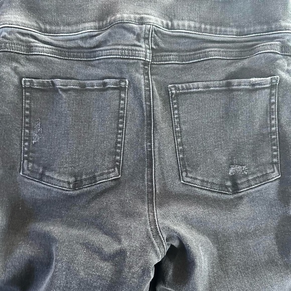 Small Black distress Spanx Shape wear capri denim jeggings - Picture 7 of 9